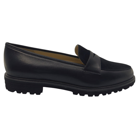Loafers, kvinder, sort m/ ruskind