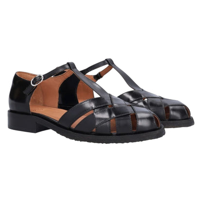 Sandaler med hæl, kvinder, sort