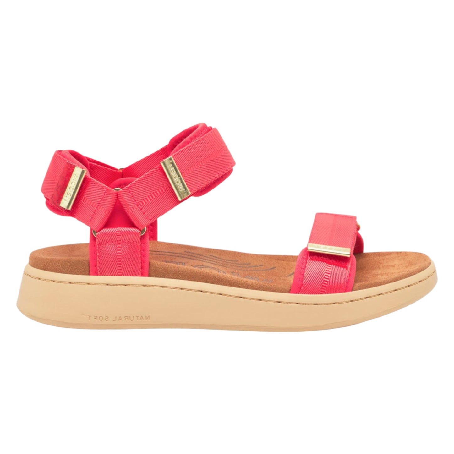 Line flade sandaler, kvinder, flame rød