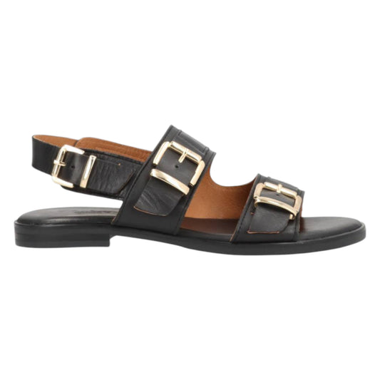 Sandaler med hæl, kvinder, sort