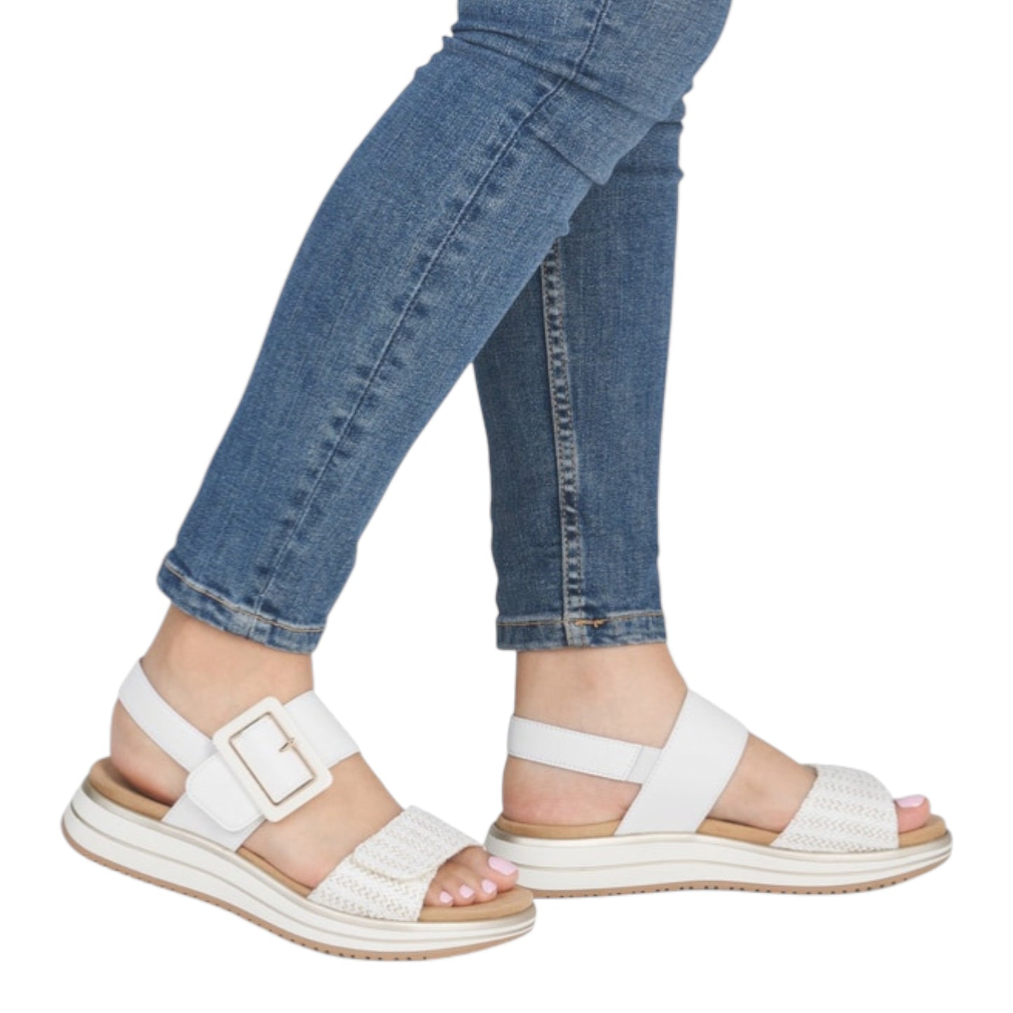 Flade sandaler, kvinder, hvid