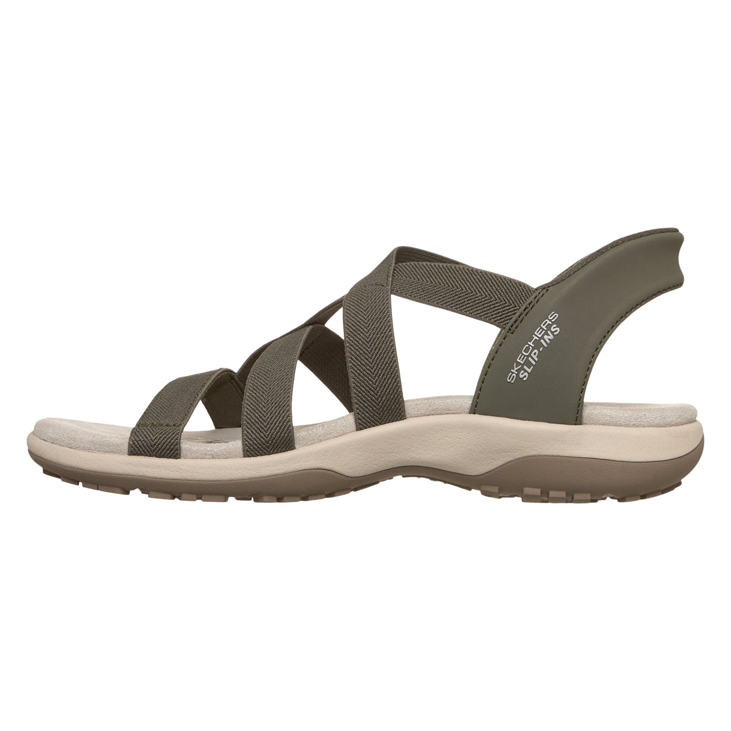 Flade sandaler, kvinder, oliven