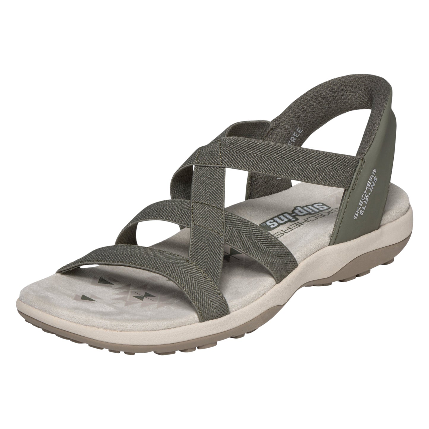 Flade sandaler, kvinder, oliven