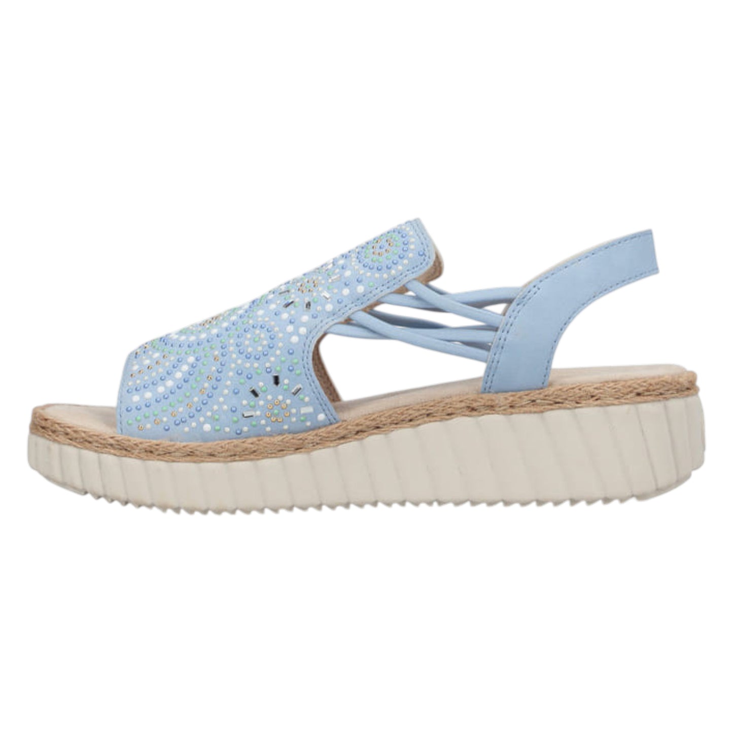 Sandaler med hæl, kvinder, aqua blå
