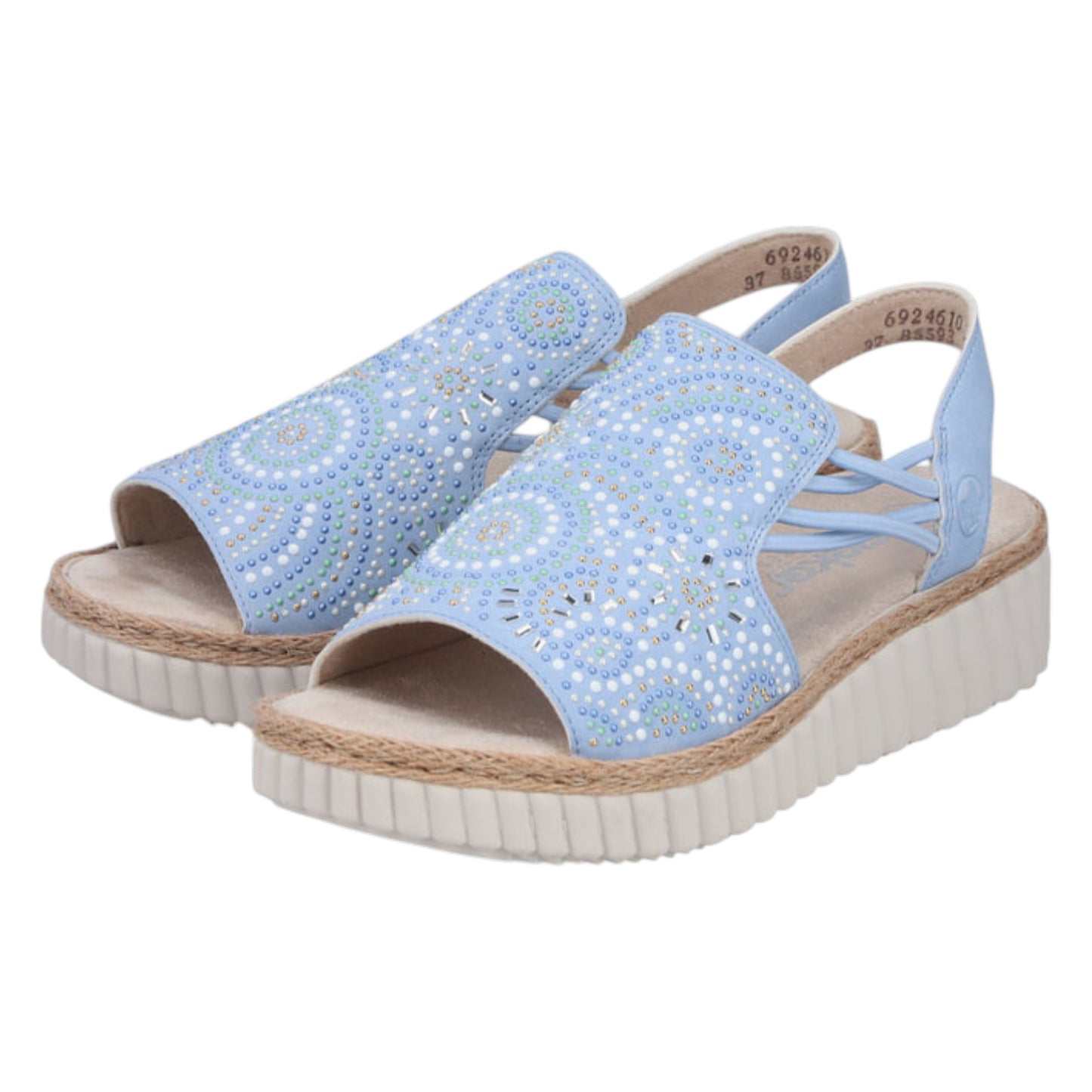 Sandaler med hæl, kvinder, aqua blå