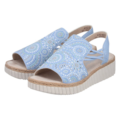 Sandaler med hæl, kvinder, aqua blå