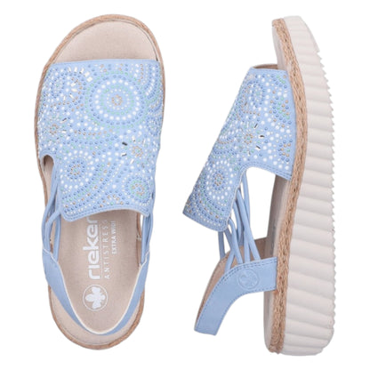 Sandaler med hæl, kvinder, aqua blå