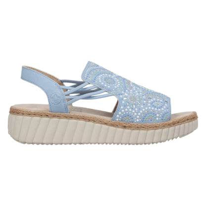 Sandaler med hæl, kvinder, aqua blå