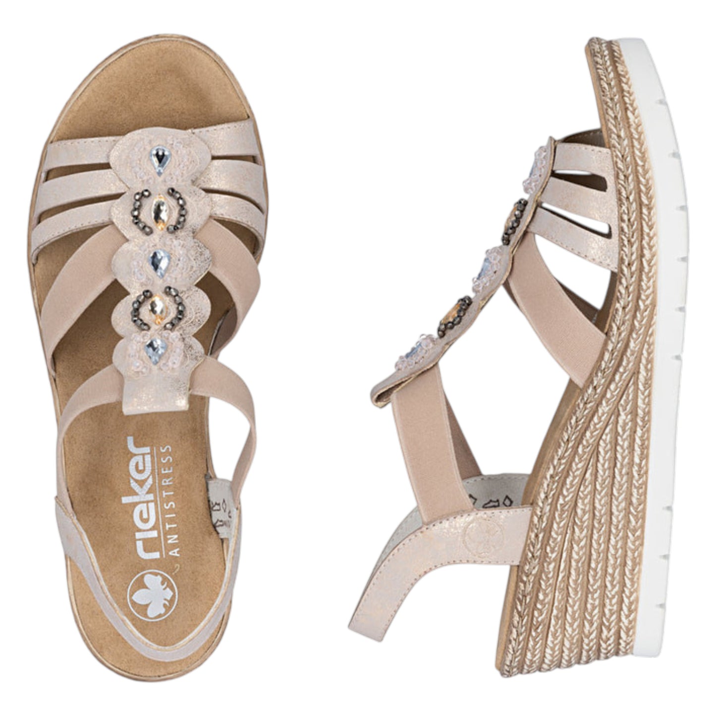 Sandaler med hæl, kvinder, rosegold