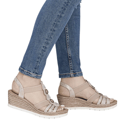 Sandaler med hæl, kvinder, rosegold