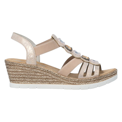 Sandaler med hæl, kvinder, rosegold