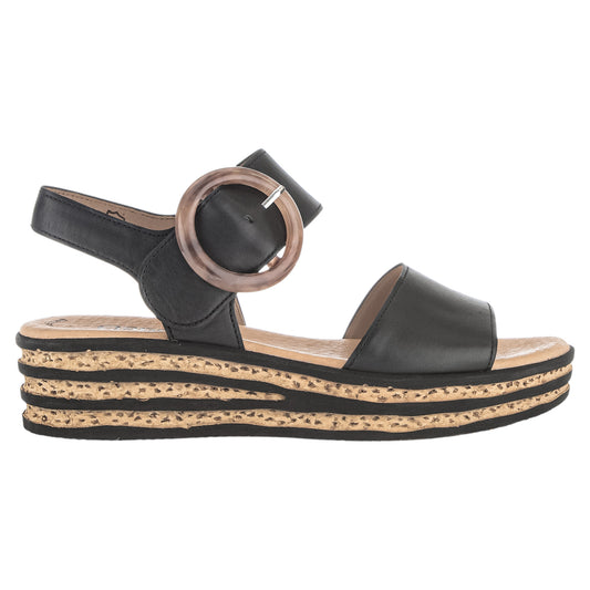 Sandaler med hæl, kvinder, sort