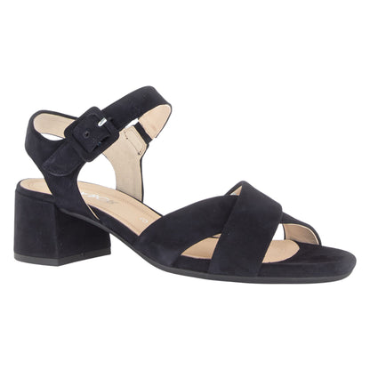 Sandaler med hæl, kvinder, mørkeblå