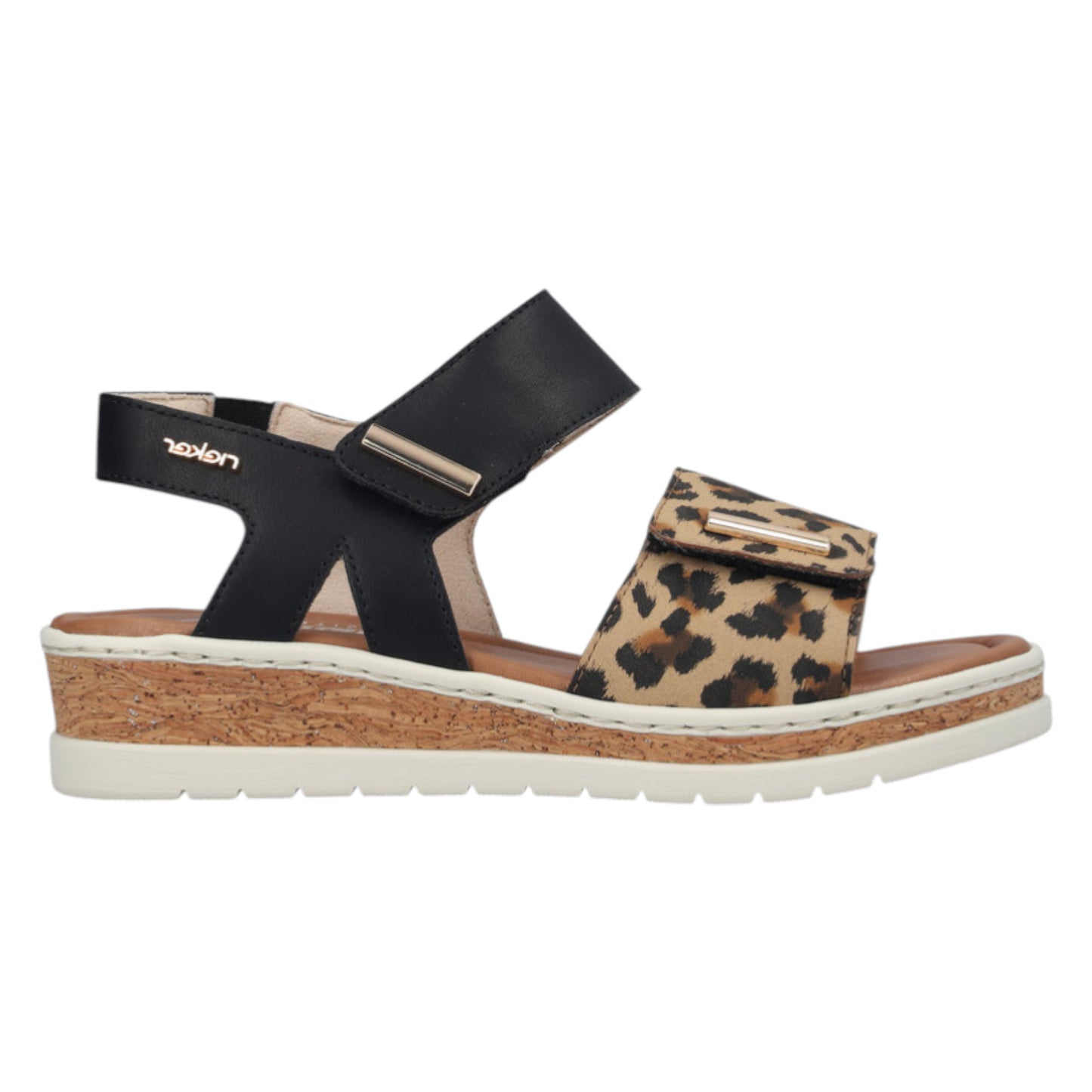 Flade sandaler, kvinder, sort leopard