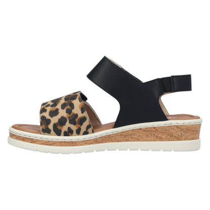 Flade sandaler, kvinder, sort leopard