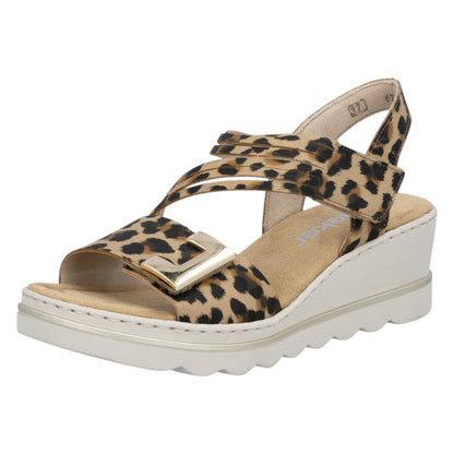 Sandaler med hæl, kvinder, leopard