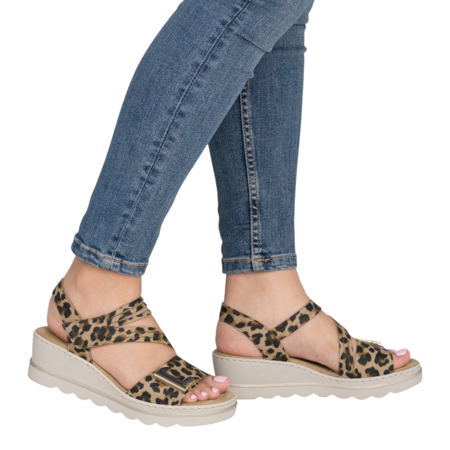 Sandaler med hæl, kvinder, leopard