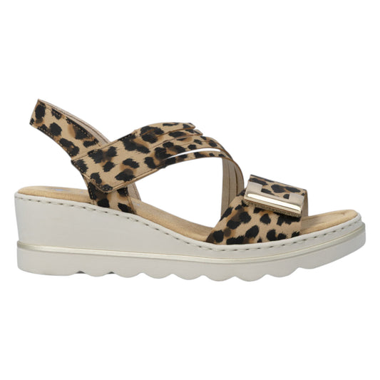 Sandaler med hæl, kvinder, leopard
