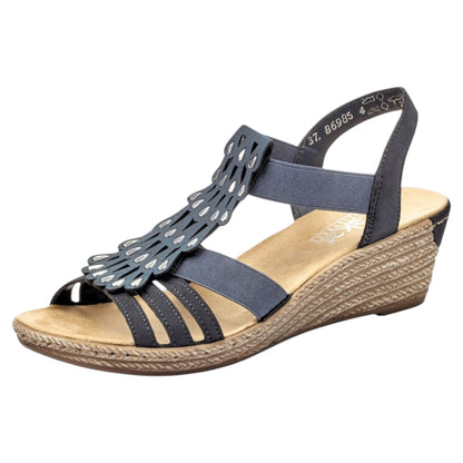 Sandaler med hæl, kvinder, blå
