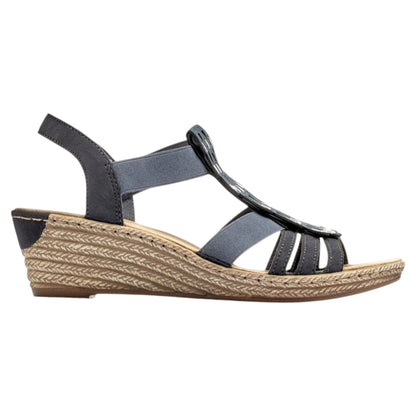 Sandaler med hæl, kvinder, blå