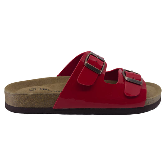 Slippers, kvinder, rød lak