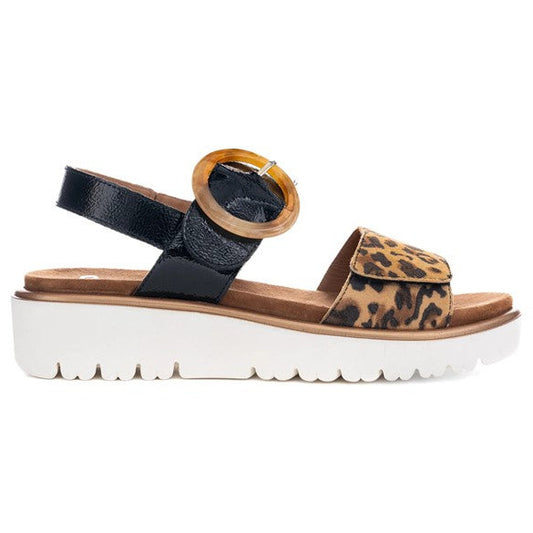 Malaga nature Sandaler med hæl, kvinder, sort/leo