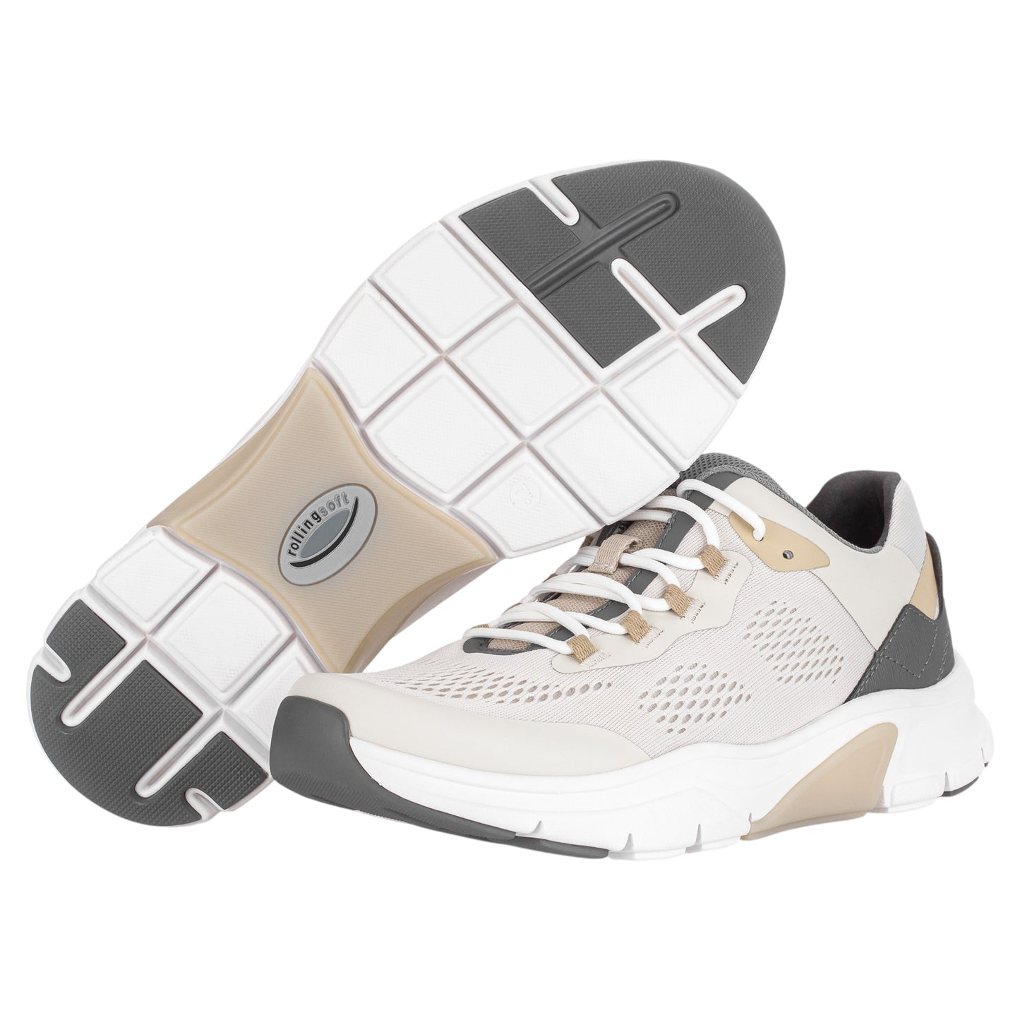 Sneakers, kvinder, ivory grå / sand