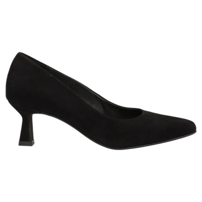 Sandaler med hæl, kvinder, black suede
