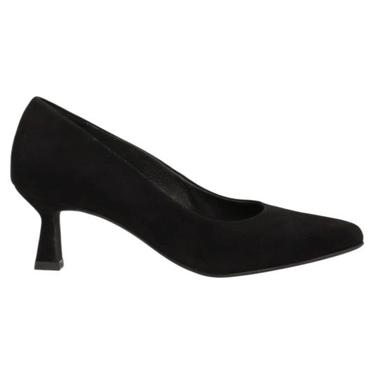 Sandaler med hæl, kvinder, black suede