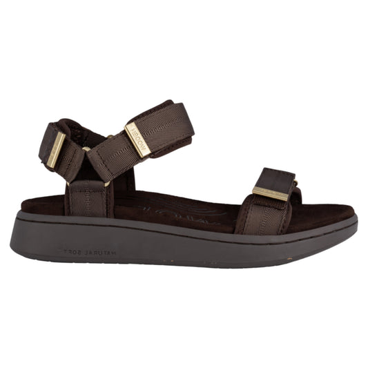 Line flade sandaler, kvinder, brun