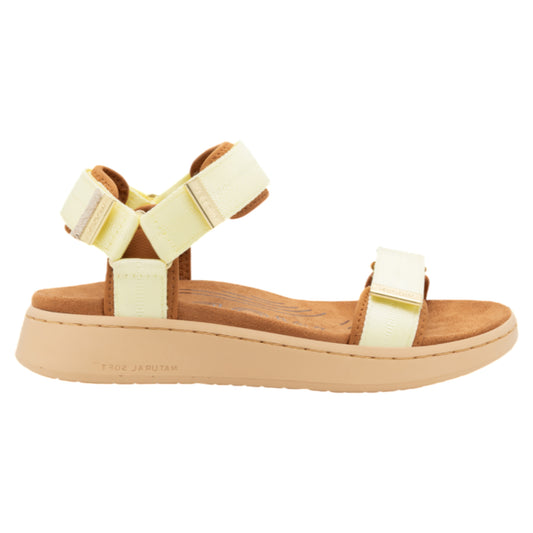 Line flade sandaler, kvinder, wax gul