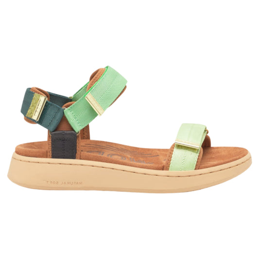 Line flade sandaler, kvinder, grøn