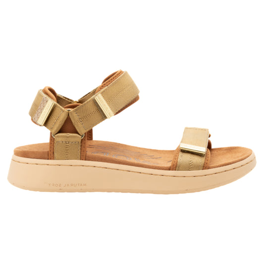 Line flade sandaler, kvinder, khaki