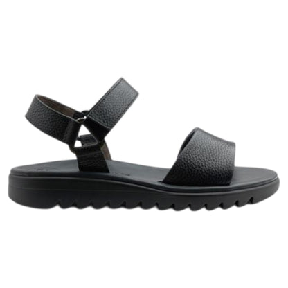 Easy grained Flade sandaler, kvinder, sort