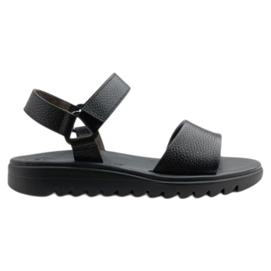 Easy grained Flade sandaler, kvinder, sort