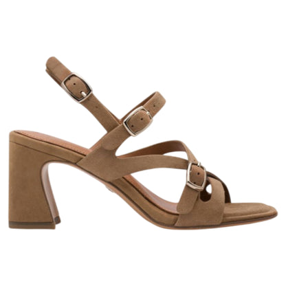 Sandaler med hæl, kvinder, beige