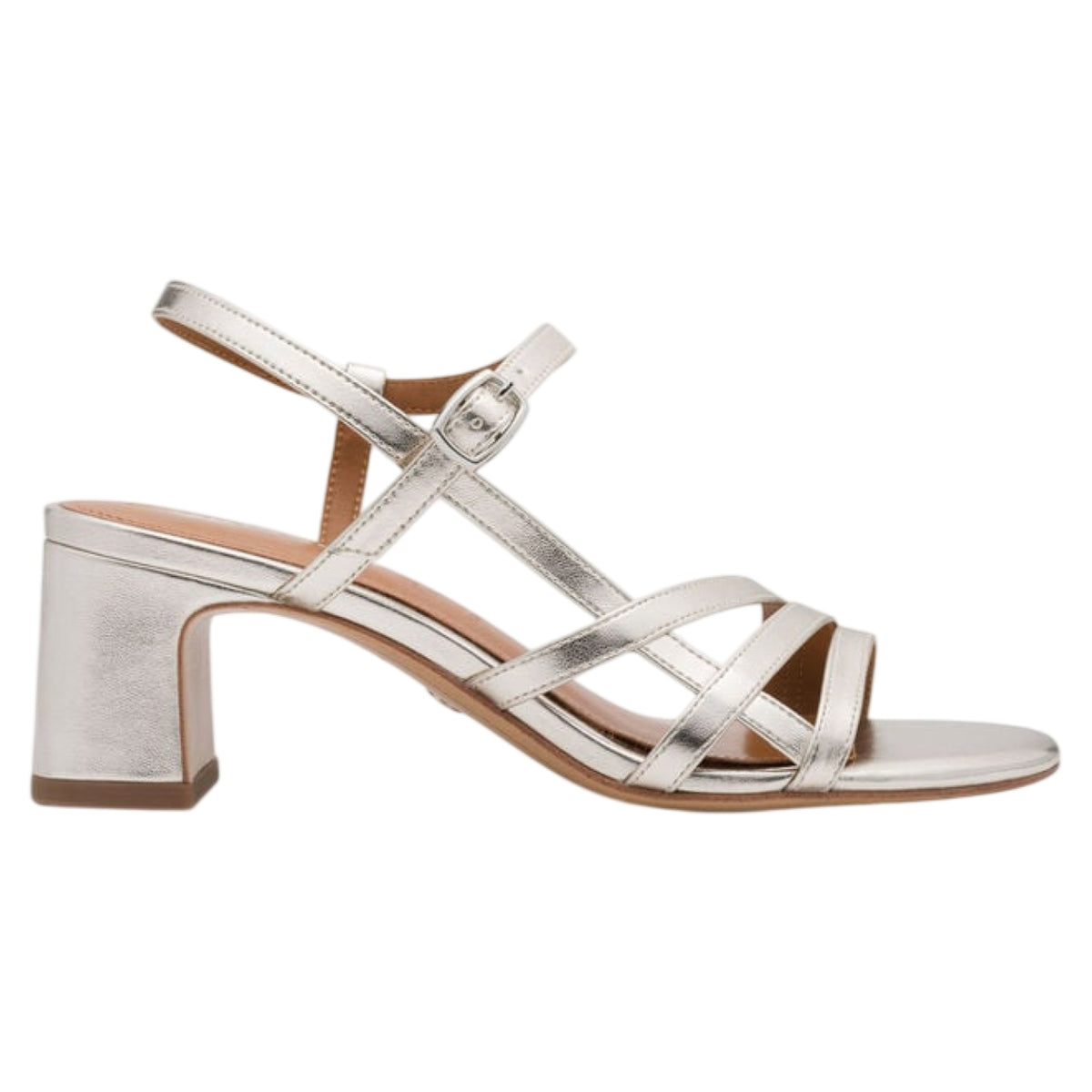 Sandaler med hæl, kvinder, platin