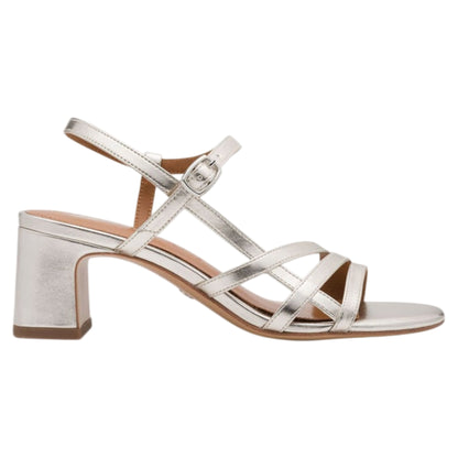Sandaler med hæl, kvinder, platin
