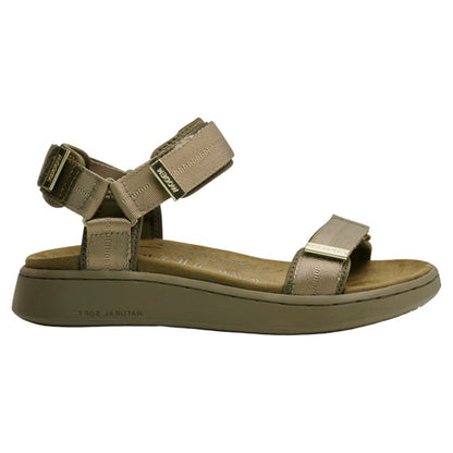 Line Flade sandaler, kvinder, oliven