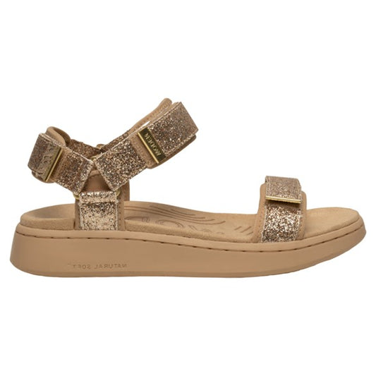 Line Flade sandaler, kvinder, coffe cream