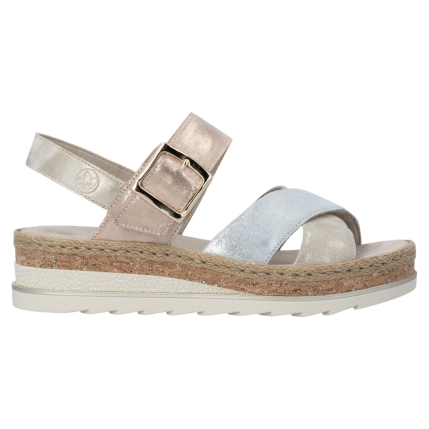 Sandaler med hæl, kvinder, nude / silver