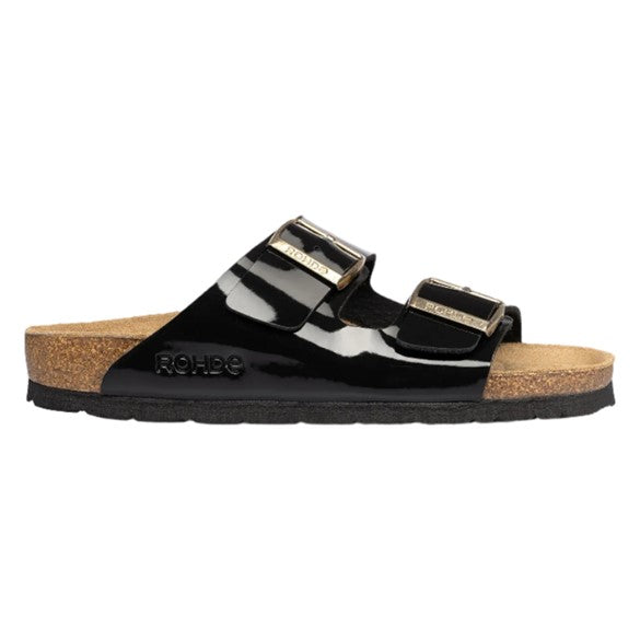 SUNNYS Slippers, kvinder, sort lak