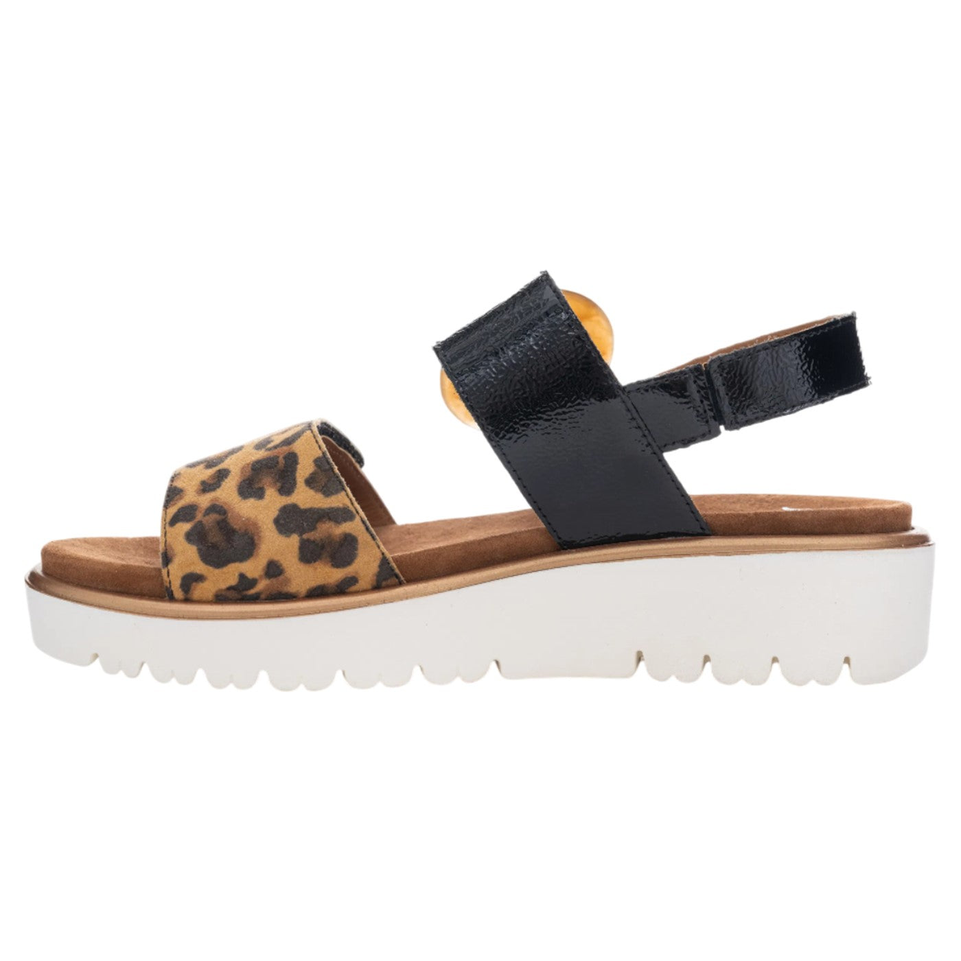 Malaga nature Sandaler med hæl, kvinder, sort/leo