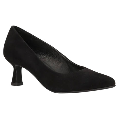 Sandaler med hæl, kvinder, black suede