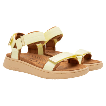 Line flade sandaler, kvinder, wax gul