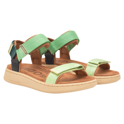 Line flade sandaler, kvinder, grøn