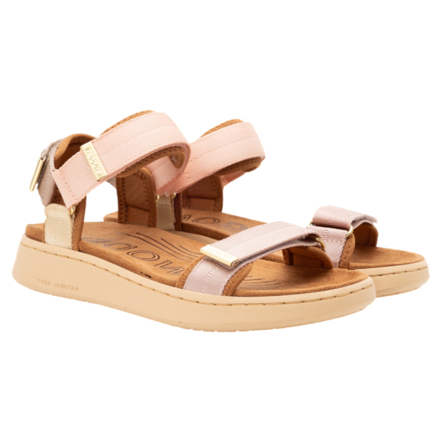 Line flade sandaler, kvinder, blush