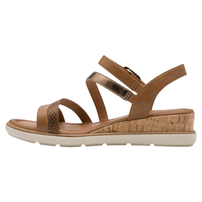 Flade sandaler, kvinder, cognac