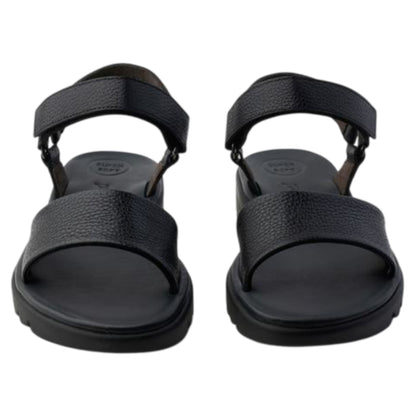 Easy grained Flade sandaler, kvinder, sort