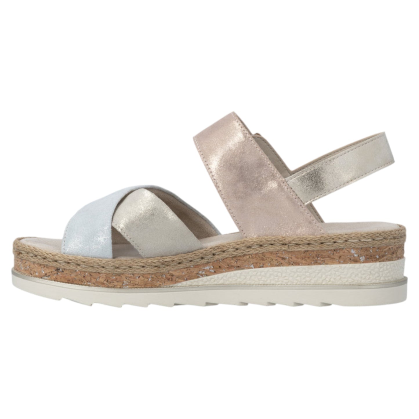 Sandaler med hæl, kvinder, nude / silver